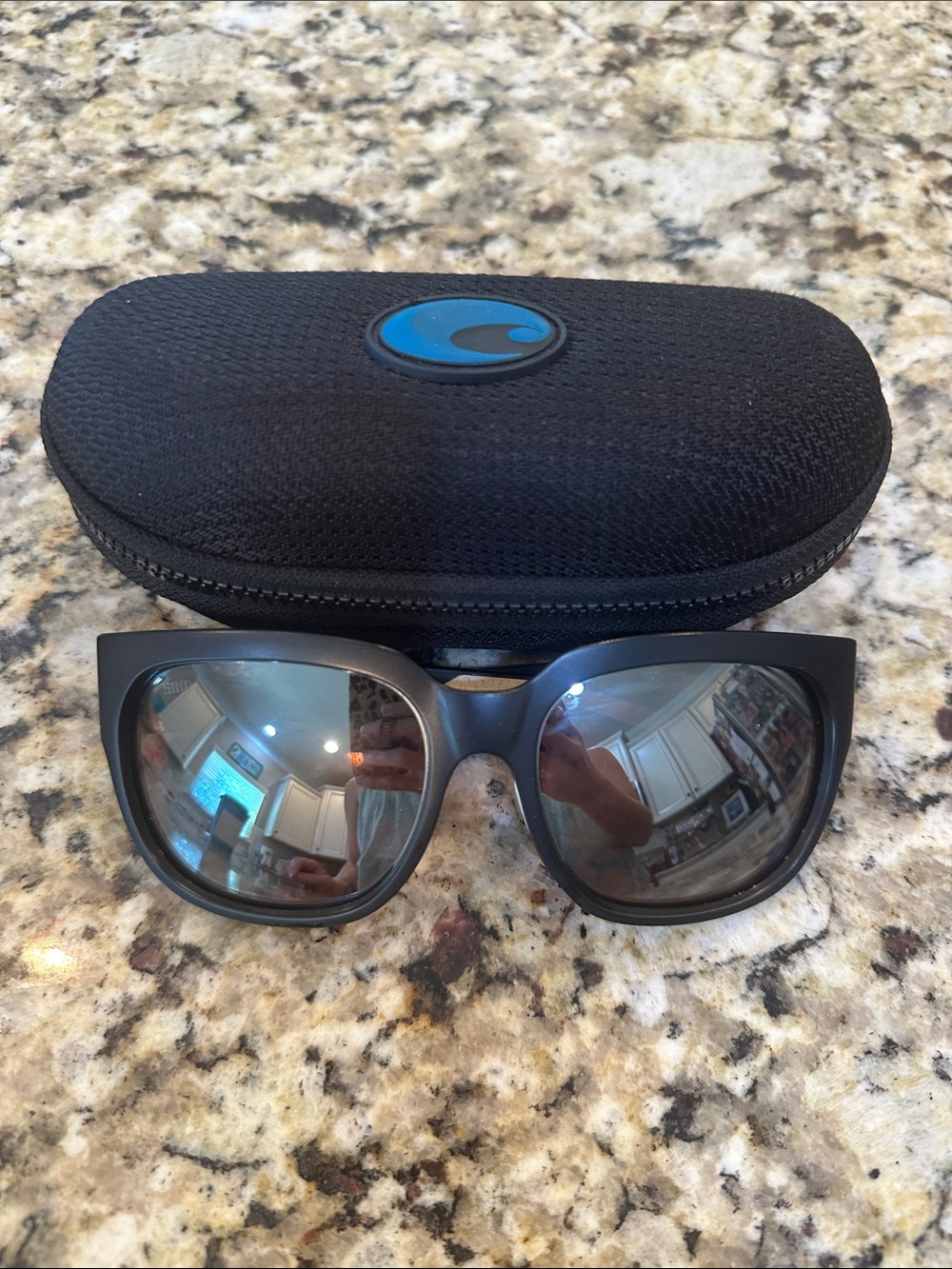 Costa Black Sunglasses with Mirrored Lenses